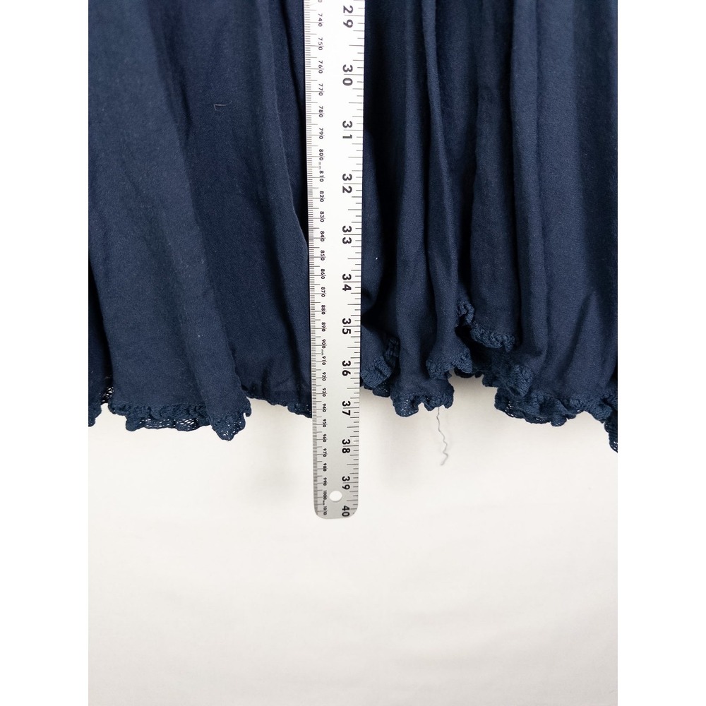 Zadig & Voltaire Dress Womens 14 S Navy Fit and Flare Ruffle Pom Pom Cotton - Picture 4 of 7